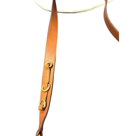 Lauren RLL Ralph Lauren Carmel Brown Saddle  Bag Crossbody Cow Leather Bag - Picture 3 of 7